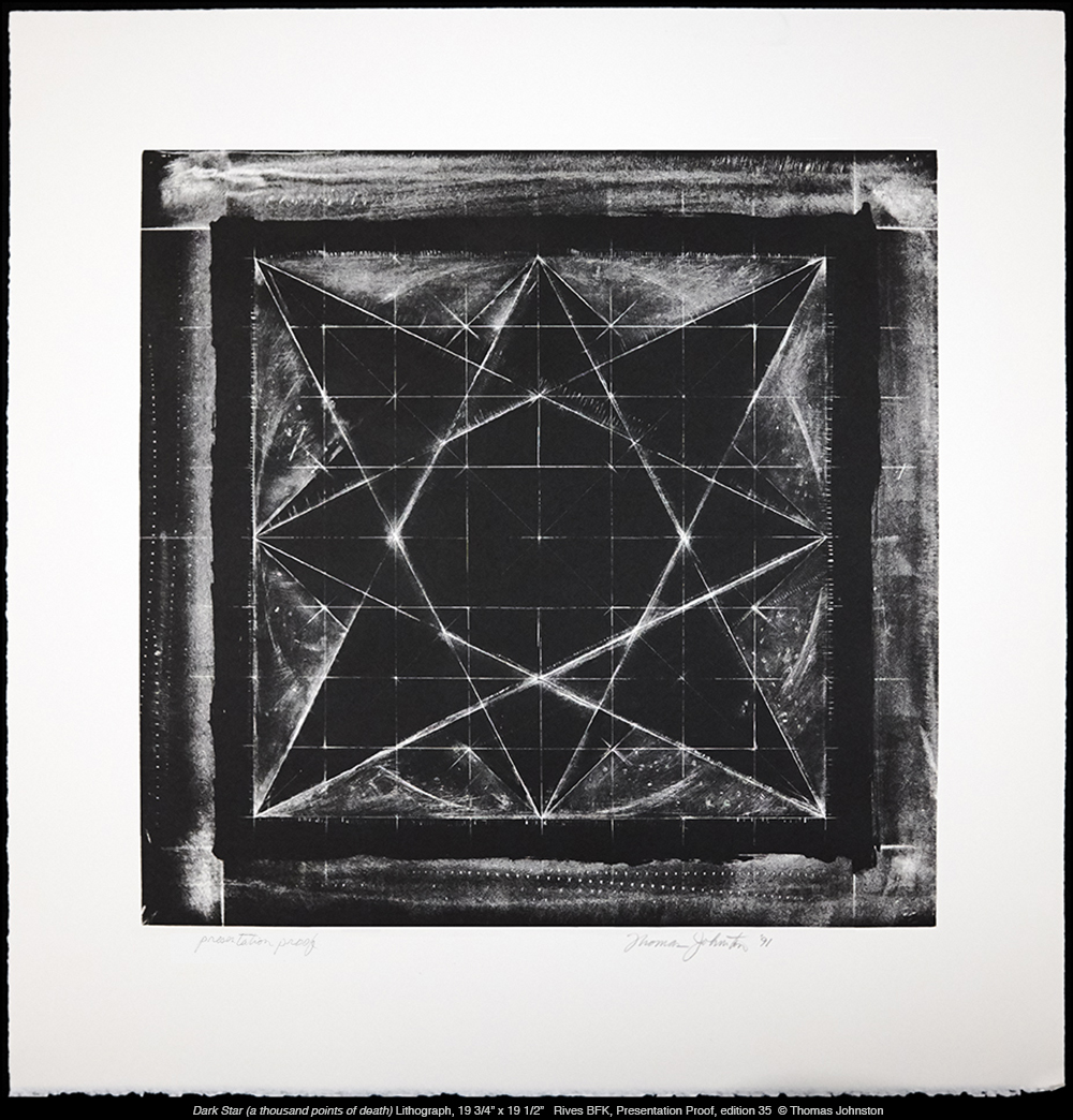 Dark Star – hand drawn lithograph on stone